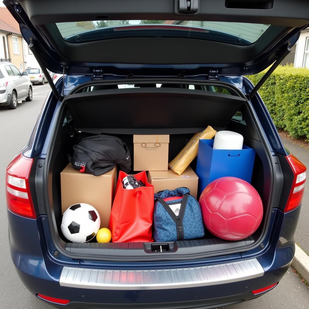 Car Boot Full of Items Before Detailing