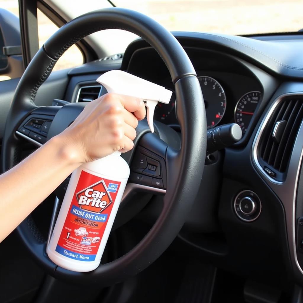 Cleaning Car Interior with Car Brite Inside Out Detailer