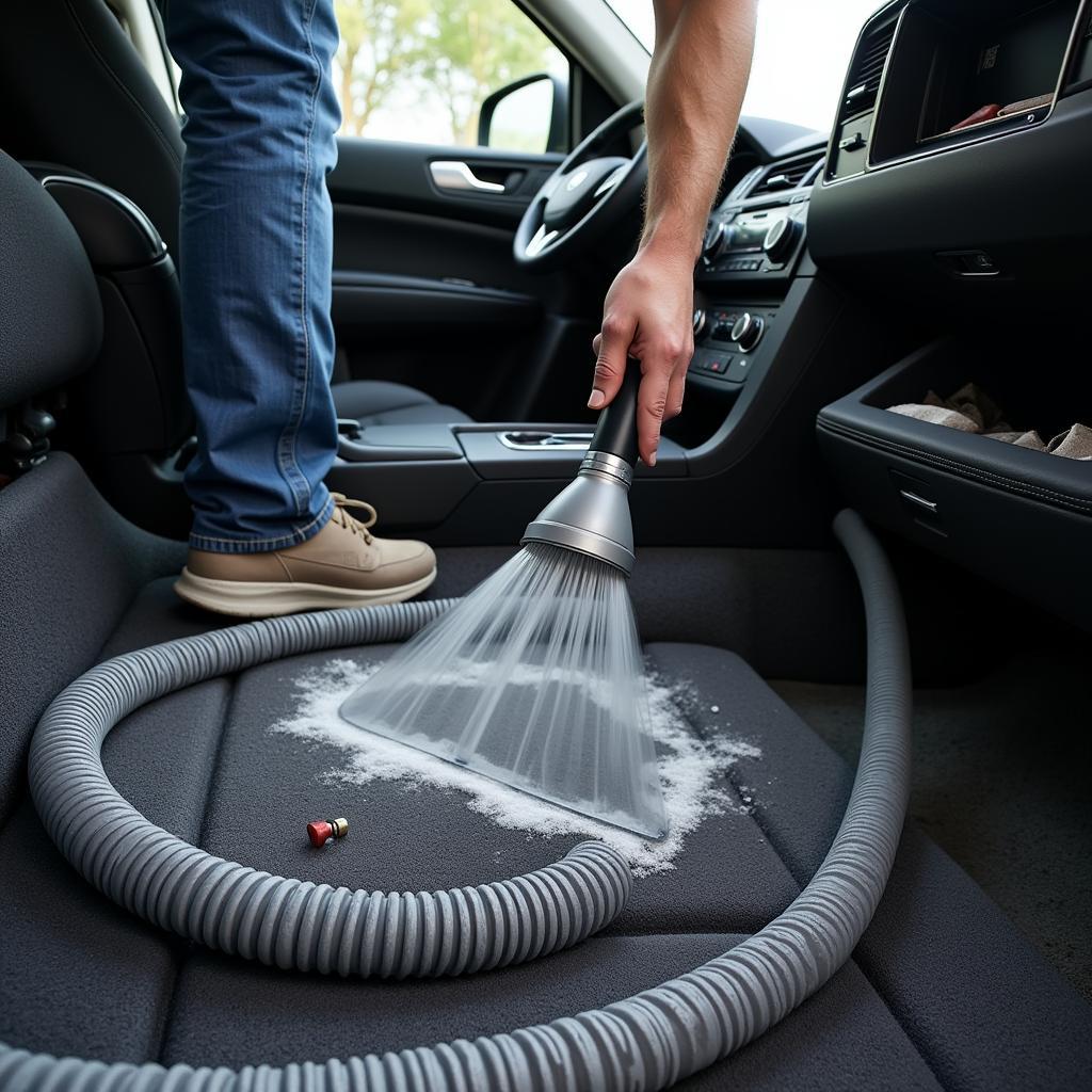 Professional Car Detailing with a Carpet Extractor