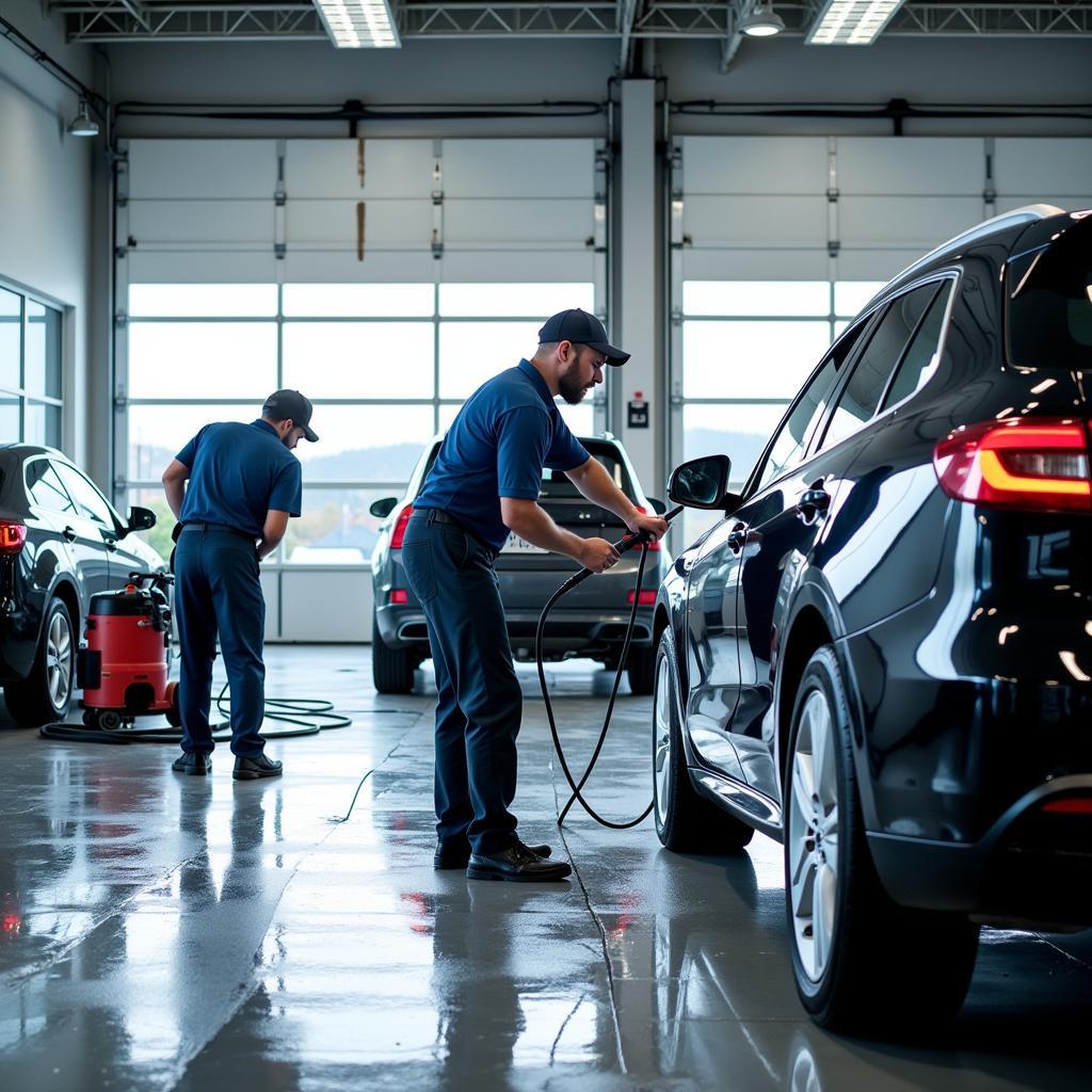 Car Dealership Detailing Process in Action