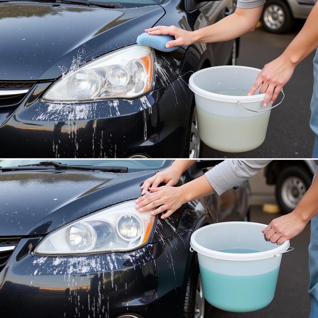 Car Detail Exterior: Washing Process