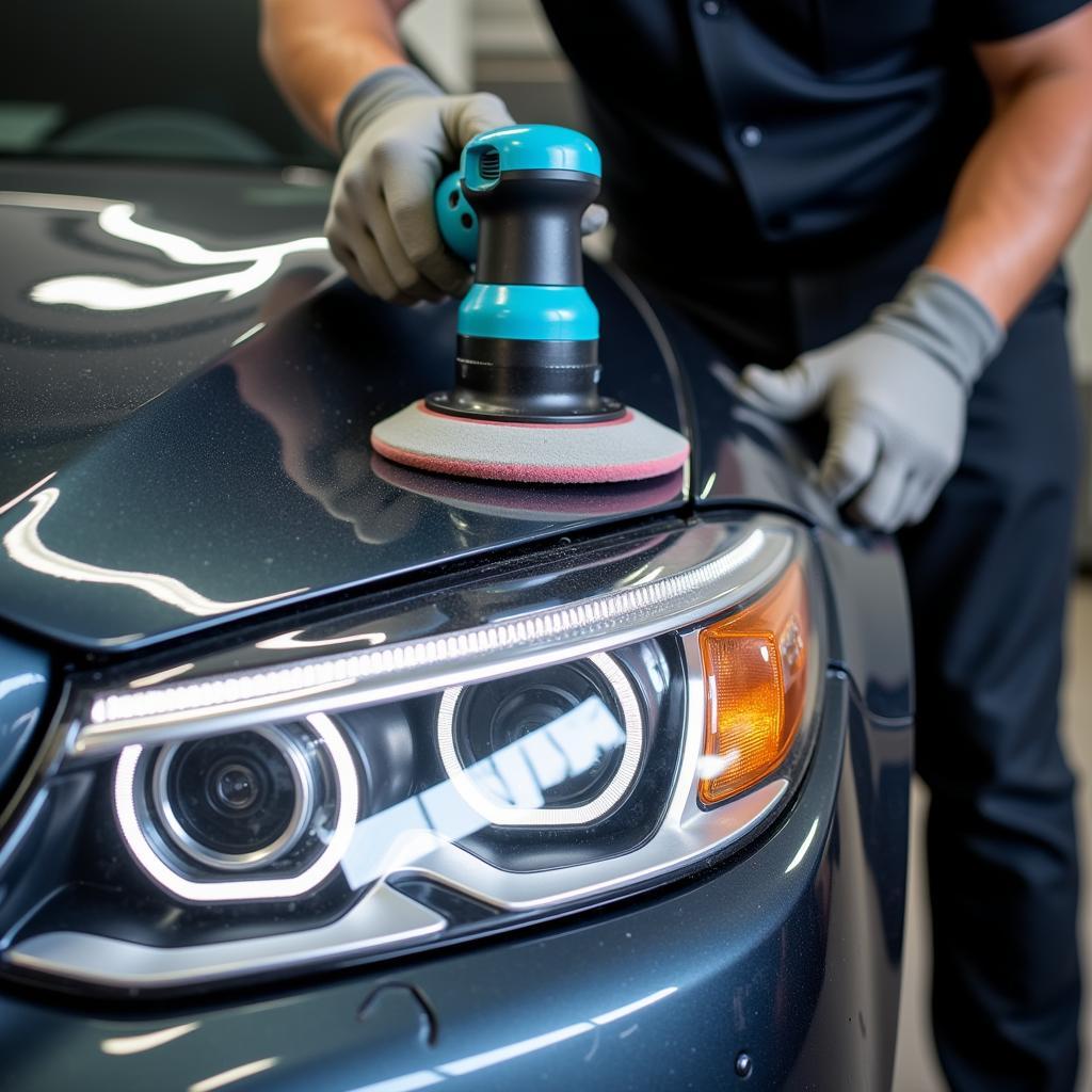 Polishing Car Headlights