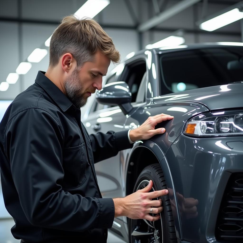 Car Detail Manager Overseeing Work