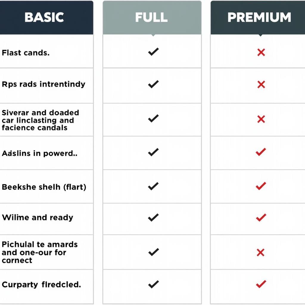 Comparison of Basic, Full, and Premium Car Detail Packages