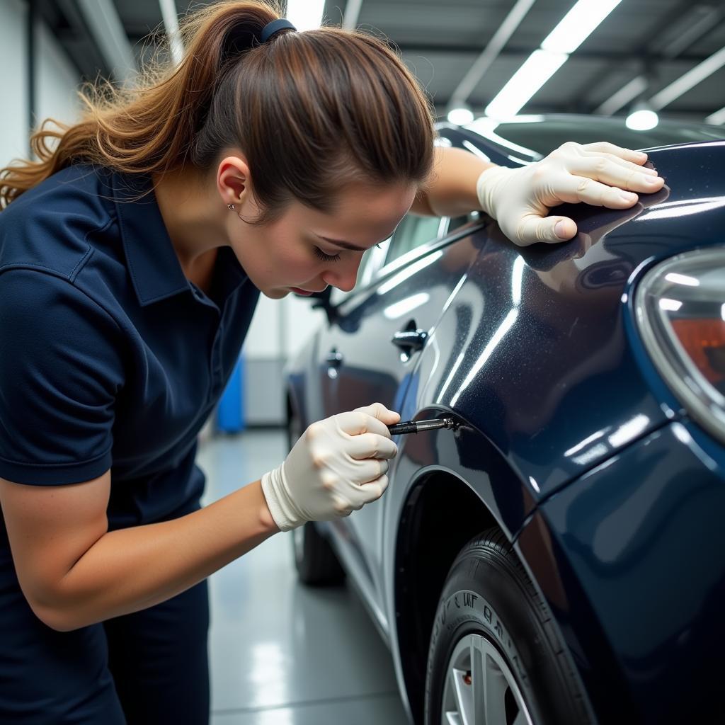 Car Detailer Applying Ceramic Coating