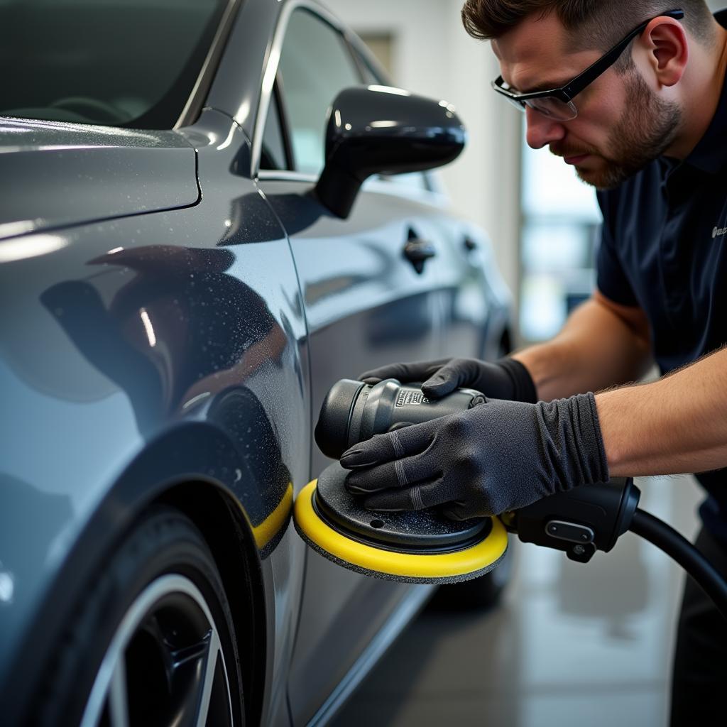 Car Detailer Polishing Paint