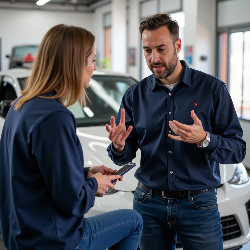 Car Detailer Providing Excellent Customer Service