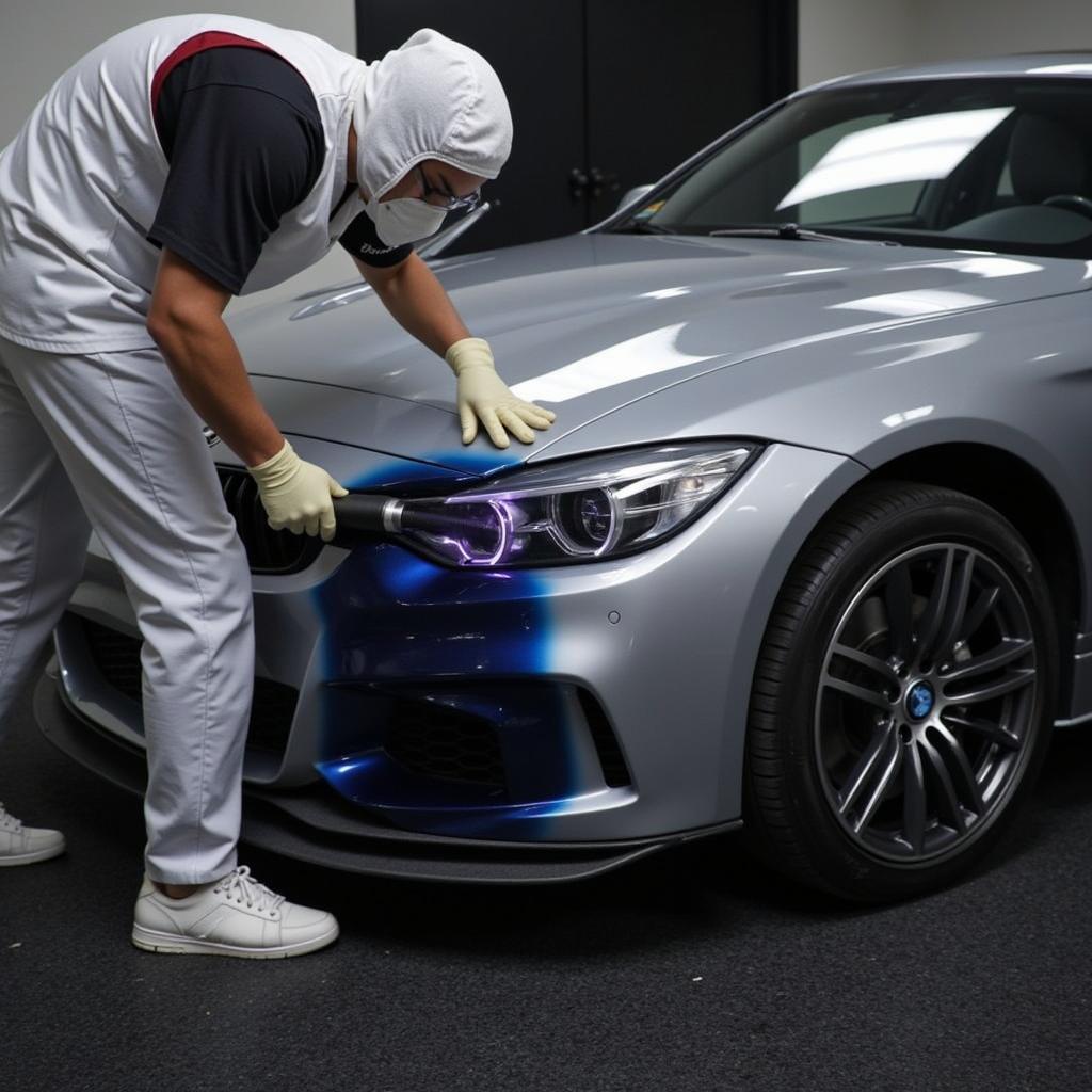 Ceramic coating application for car detailing in 77064