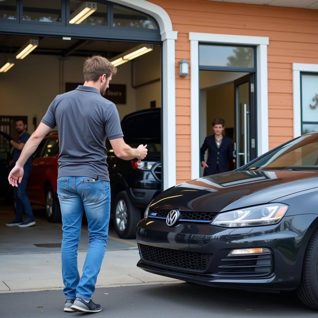 Car detailer offering valet parking service.