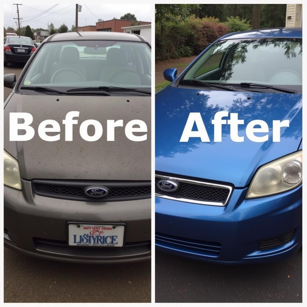 Before and After Car Detailing