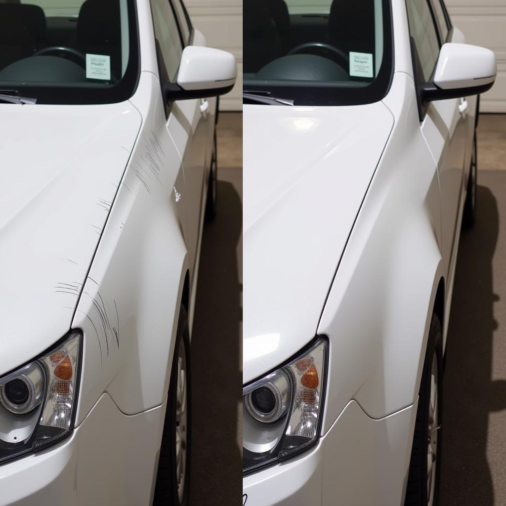 Car Before & After Scratch Removal Detailing