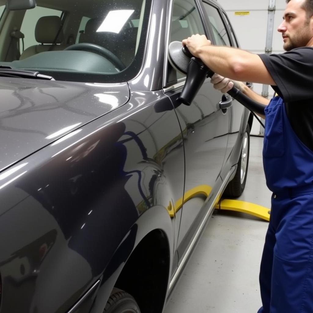 Paint correction process in a Boise detailing shop