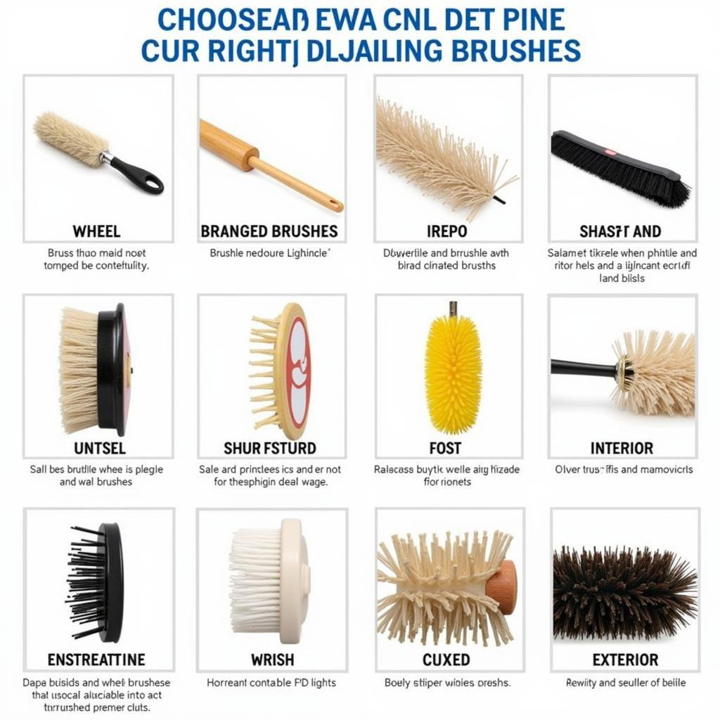 Variety of Car Detailing Brushes