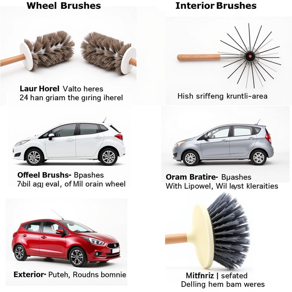 Various Types of Car Detailing Brushes