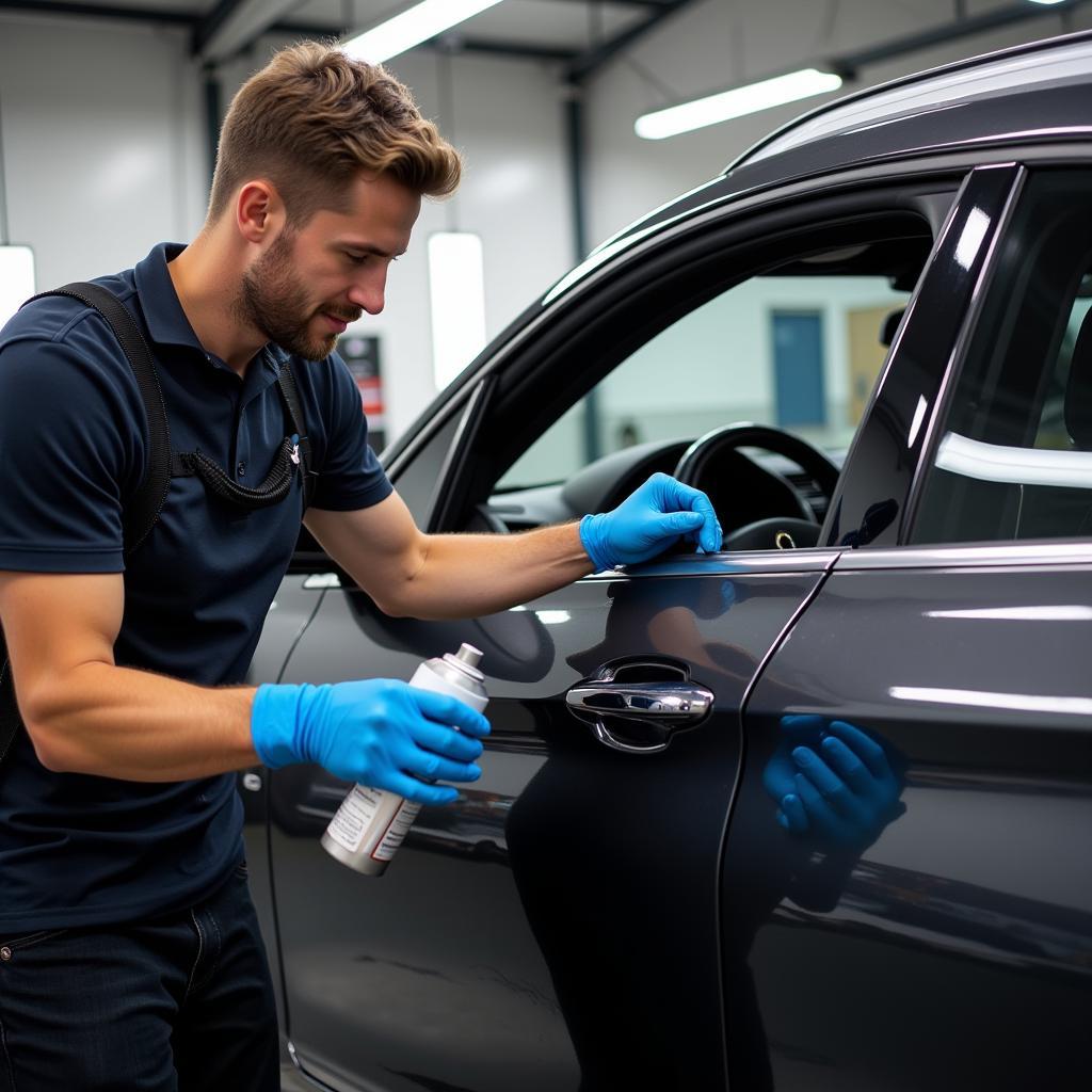 Car Detailing Business Owner at Work in Their Shop