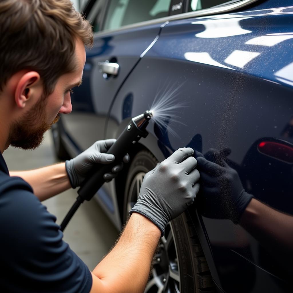 Applying Ceramic Coating on a Car in Melbourne