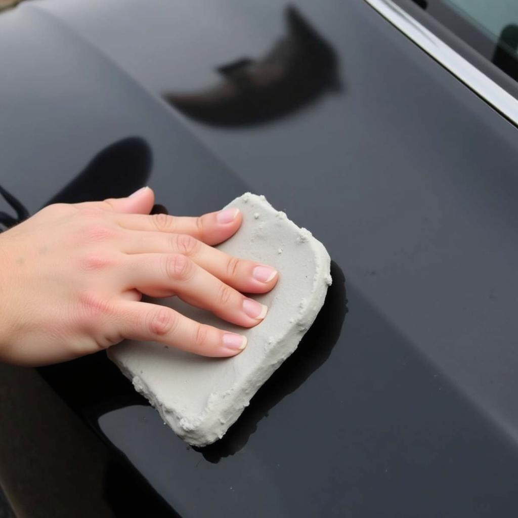 Applying Clay Bar During Car Detailing