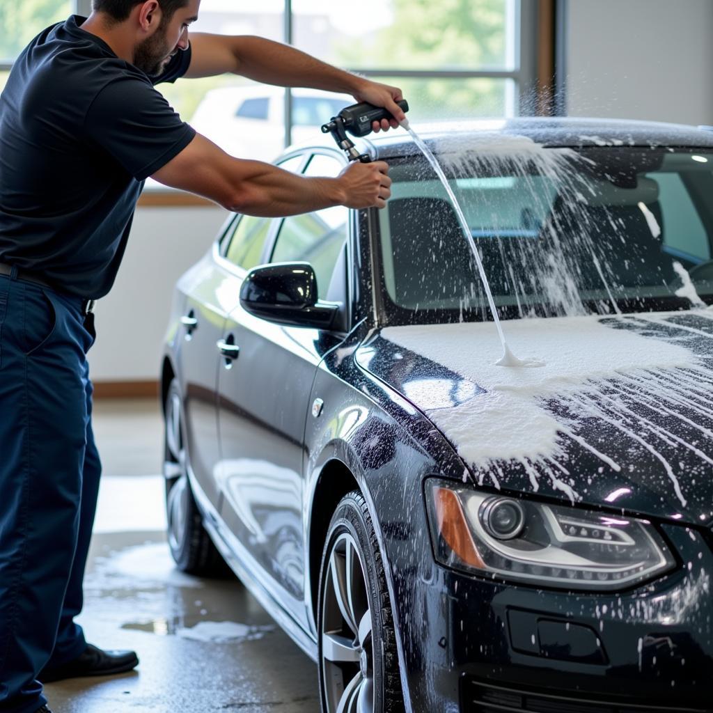 Exterior car wash in Columbia, Maryland