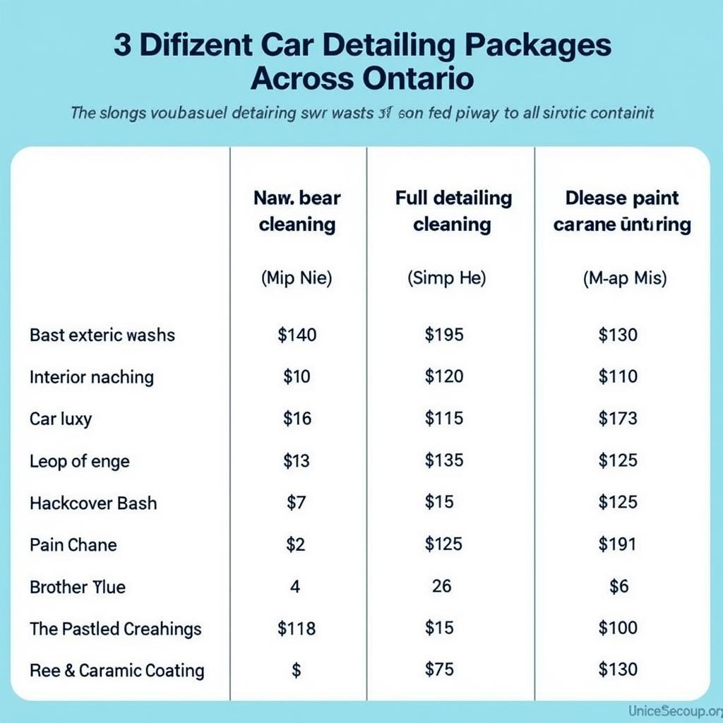 Car Detailing Cost Comparison in Ontario