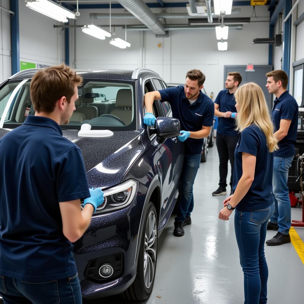 Students Practicing Car Detailing Techniques in Australia