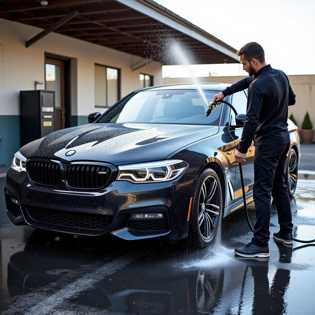 Professional car detailing services in East Lyme, CT, focusing on exterior wash and cleaning.