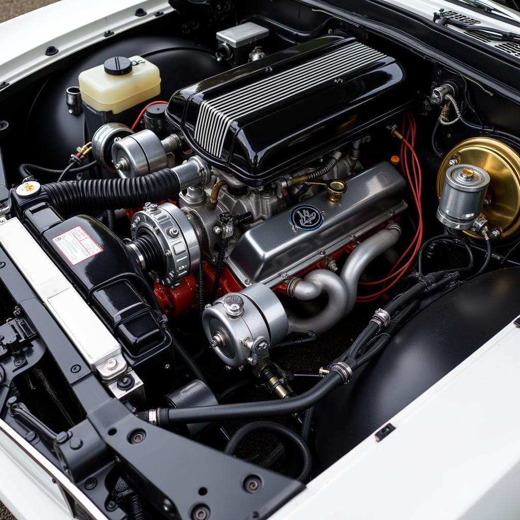 Clean and Detailed Car Engine Bay