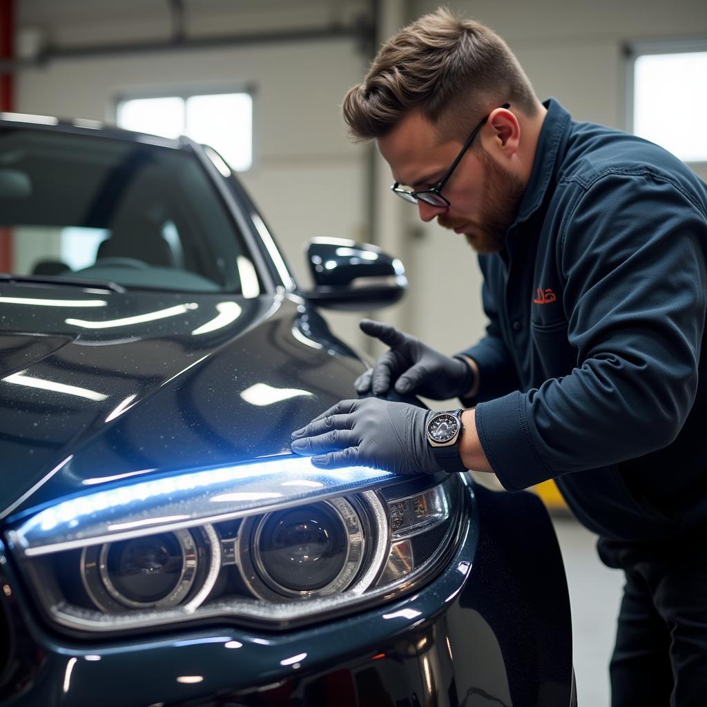 Expert Applying Ceramic Coating for Long-Lasting Protection