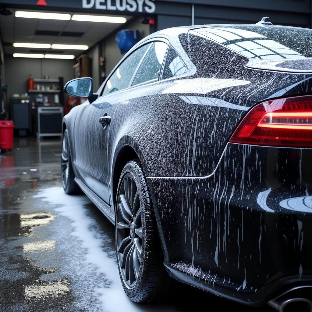 Professional car detailing exterior wash process in Auckland