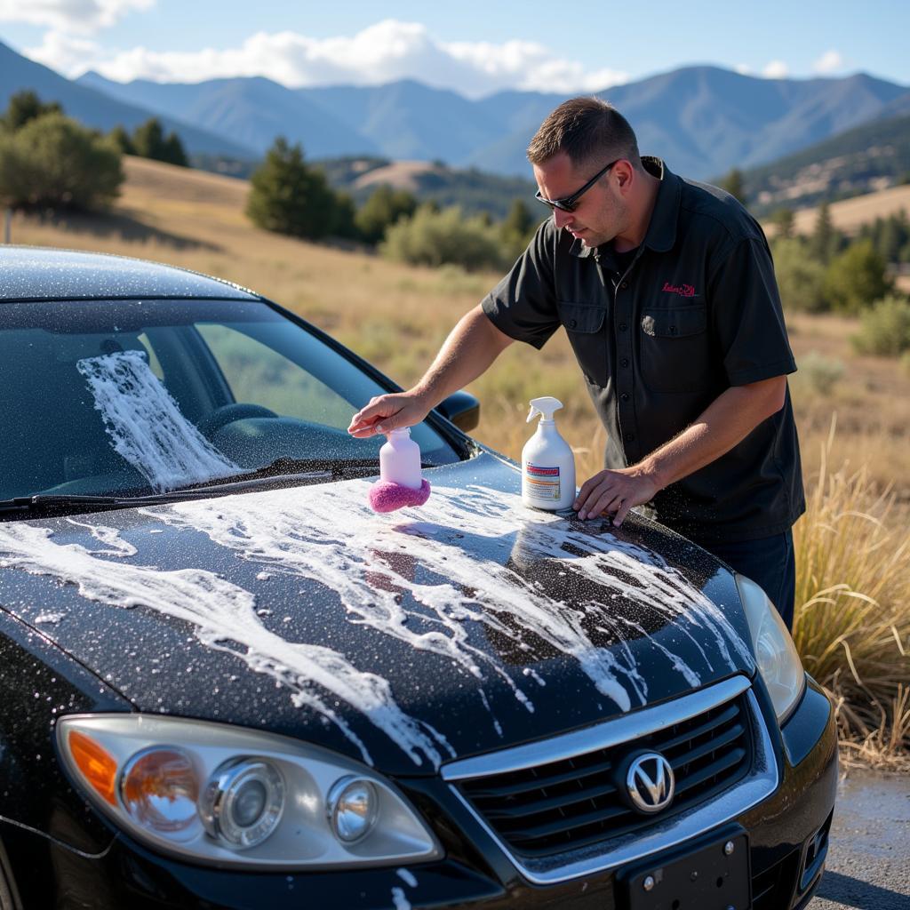 Professional car detailing exterior wash in Boulder County