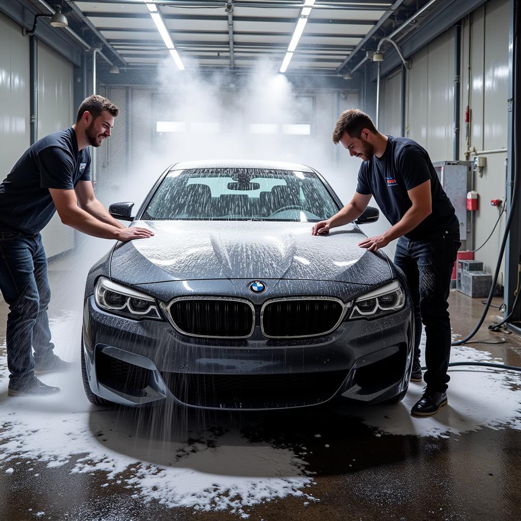 Professional car detailing exterior wash in Fargo