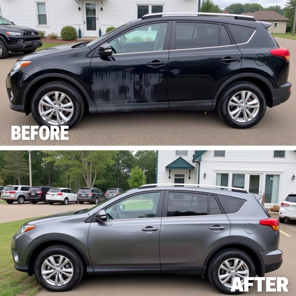 Car detailing before and after in Farmington MN