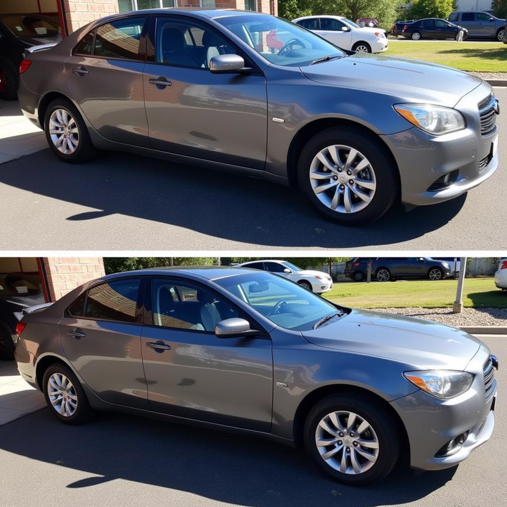 A gleaming car after professional detailing in London, Ontario.