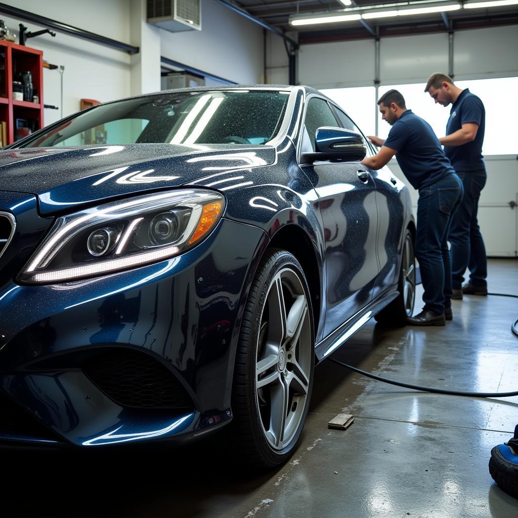 Car Detailing in a Garage