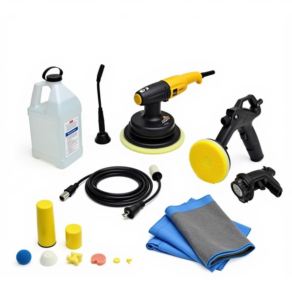 Assortment of Car Detailing Gadgets and Tools