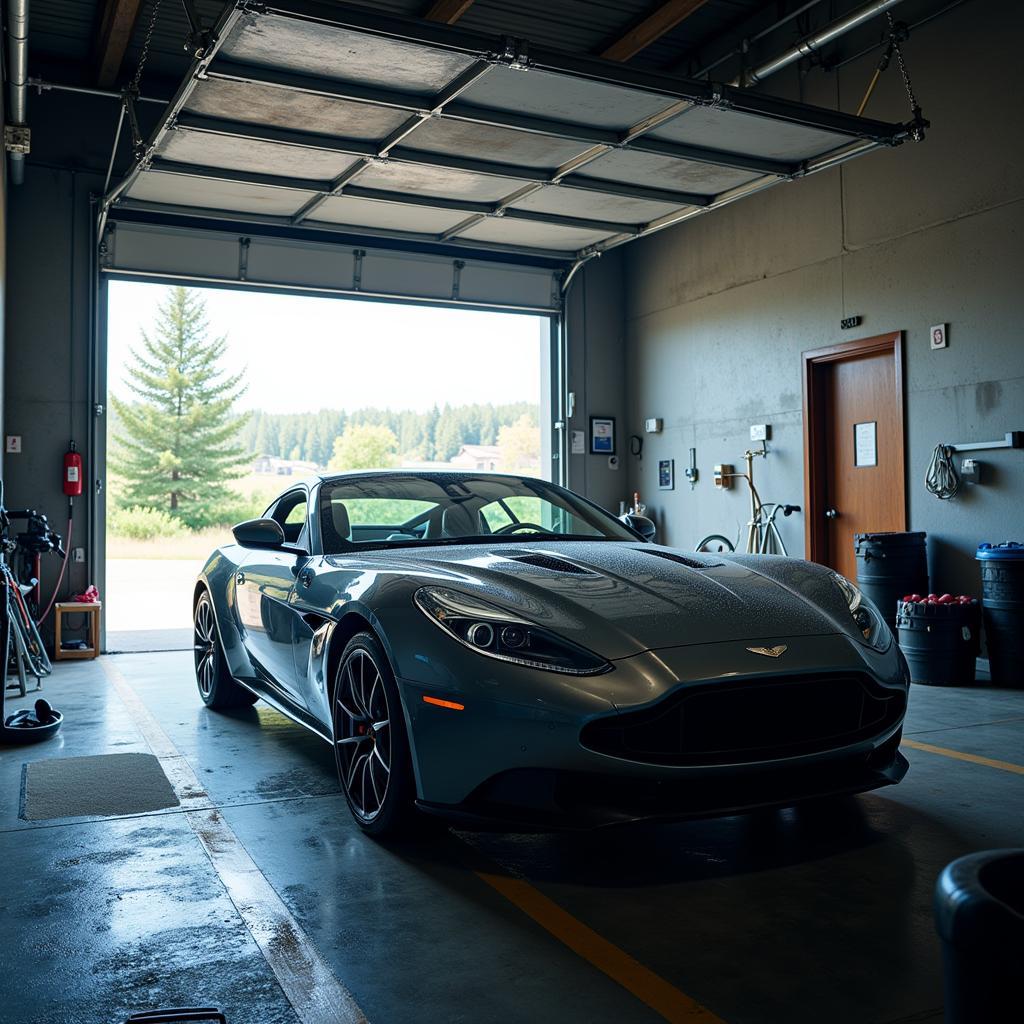 Car Detailing in a Garage