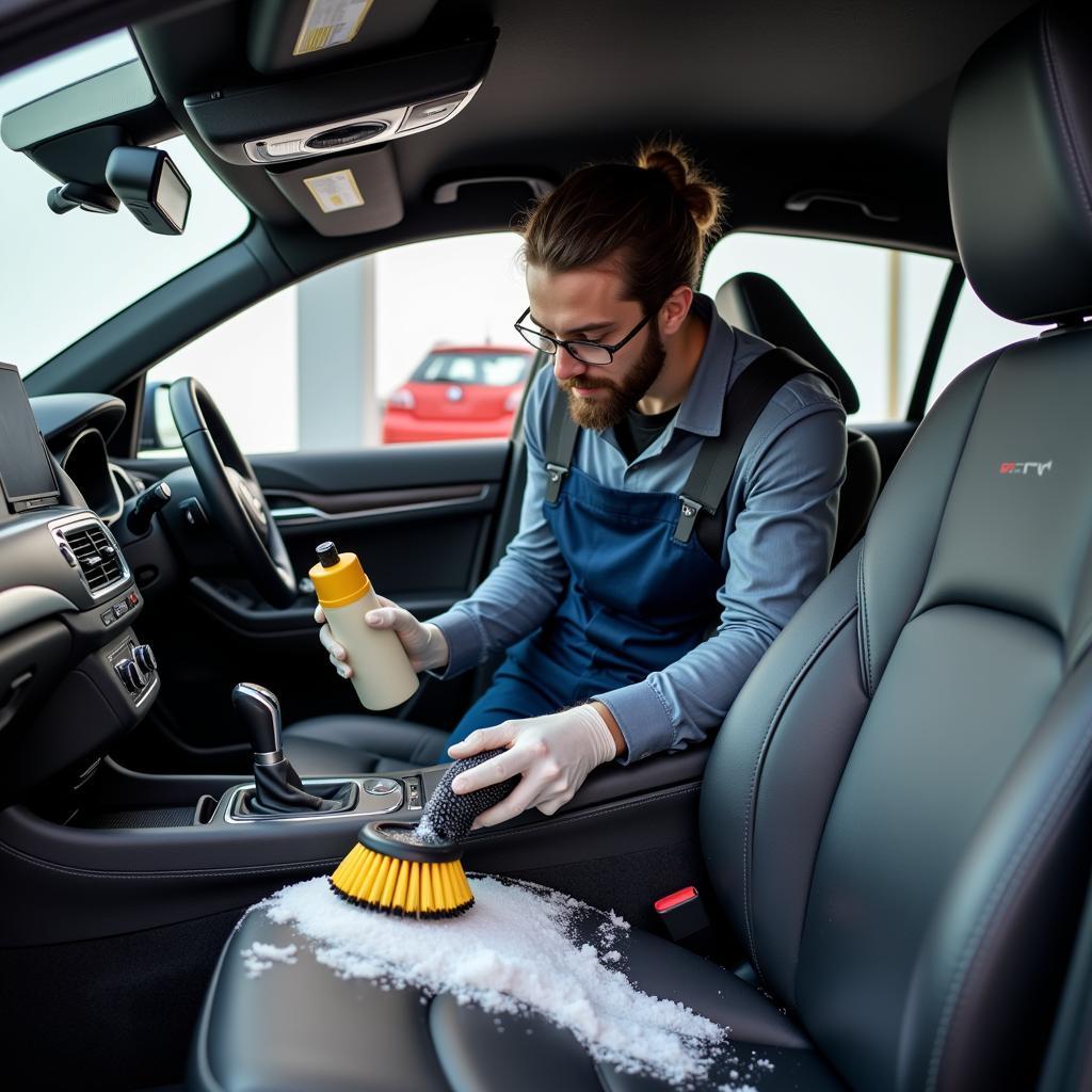 Deep Cleaning of Car Interior with Specialized Equipment