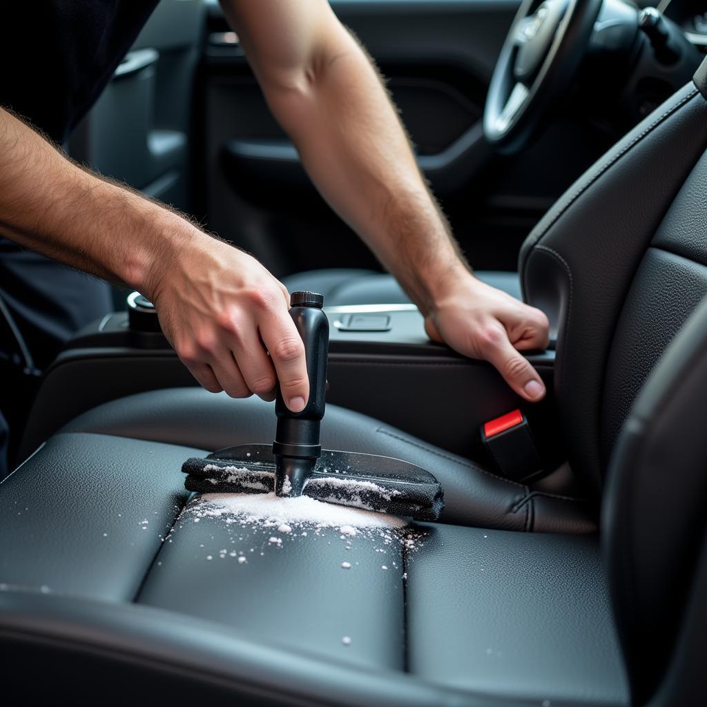 Deep cleaning and detailing the car interior in London, Ontario.