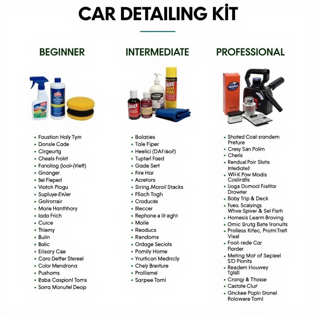 Car Detailing Kit Types: Beginner, Intermediate, Professional