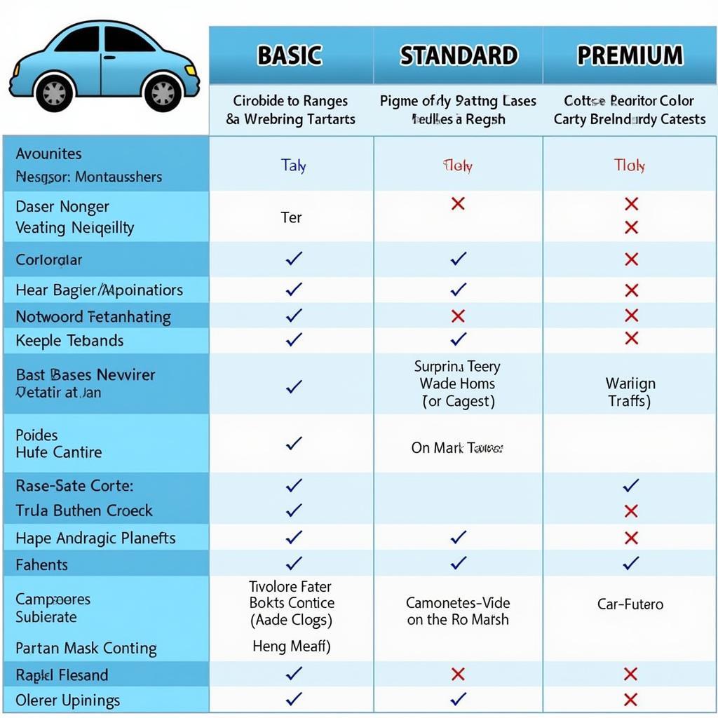 Car Detailing Packages Comparison Table