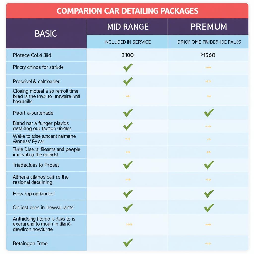 Comparison of Different Car Detailing Packages