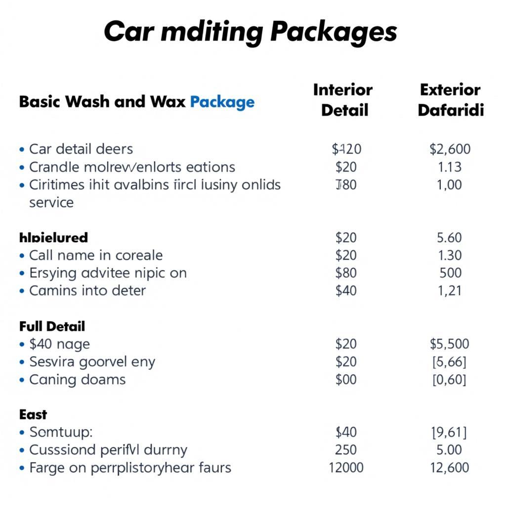 Explanation of Car Detailing Packages