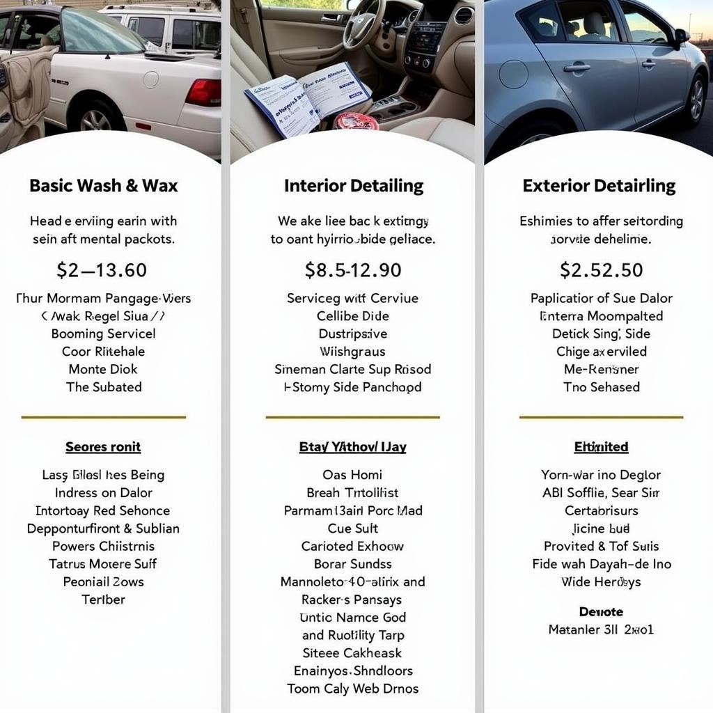 Various car detailing packages offered in Malden, MA catering to different budgets and needs.