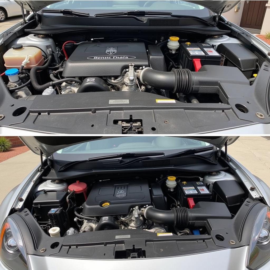 Engine cleaning during car detailing in Paso Robles