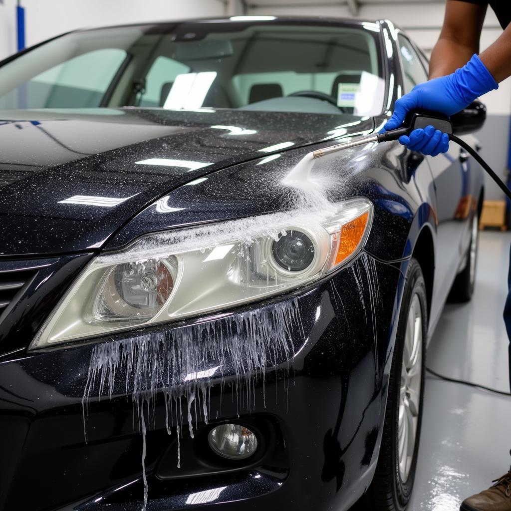 Exterior car wash at a detailing shop in Philadelphia, MS