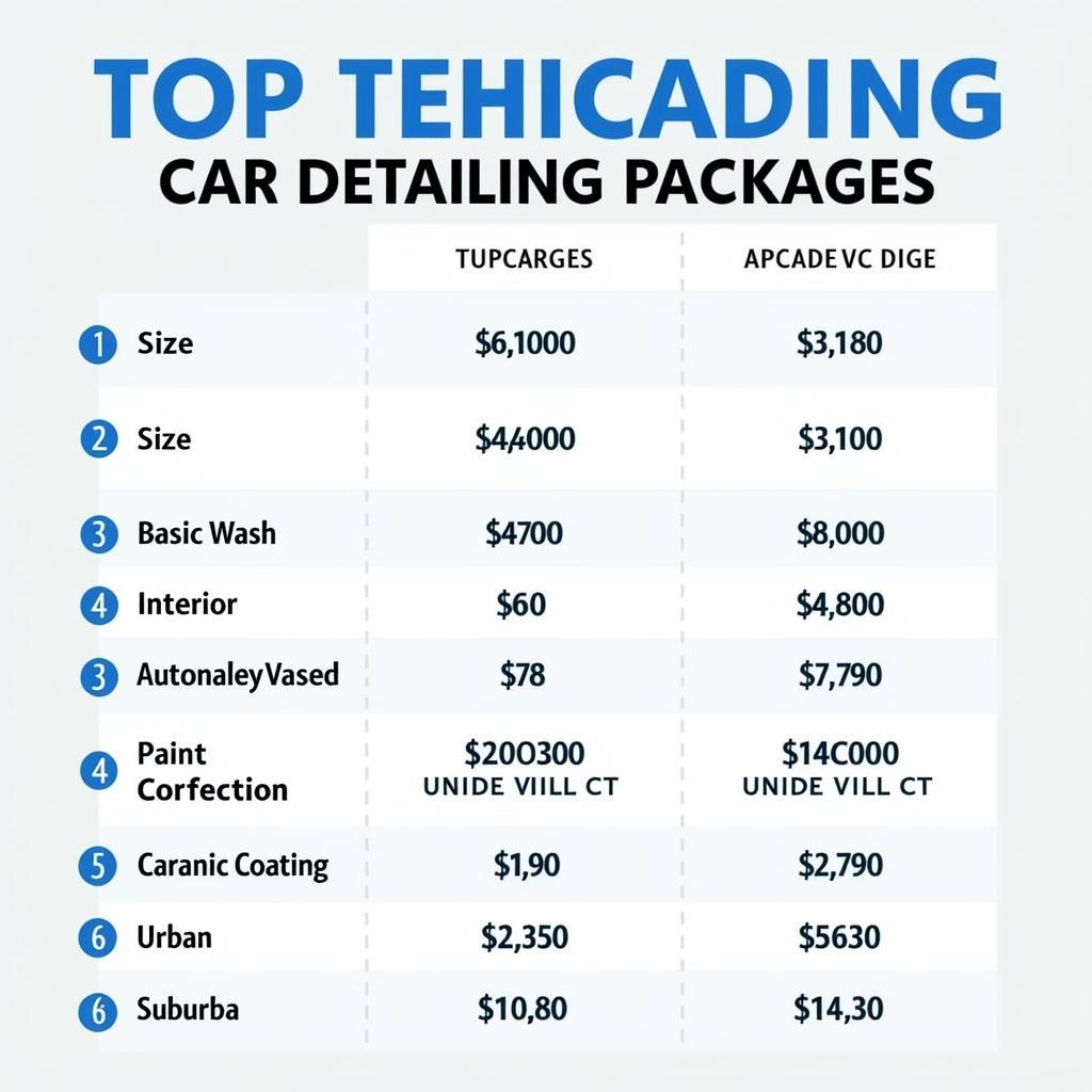 Car Detailing Price Comparison Chart: Factors Influencing Cost