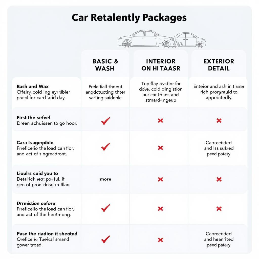 Car Detailing Price Comparison Chart