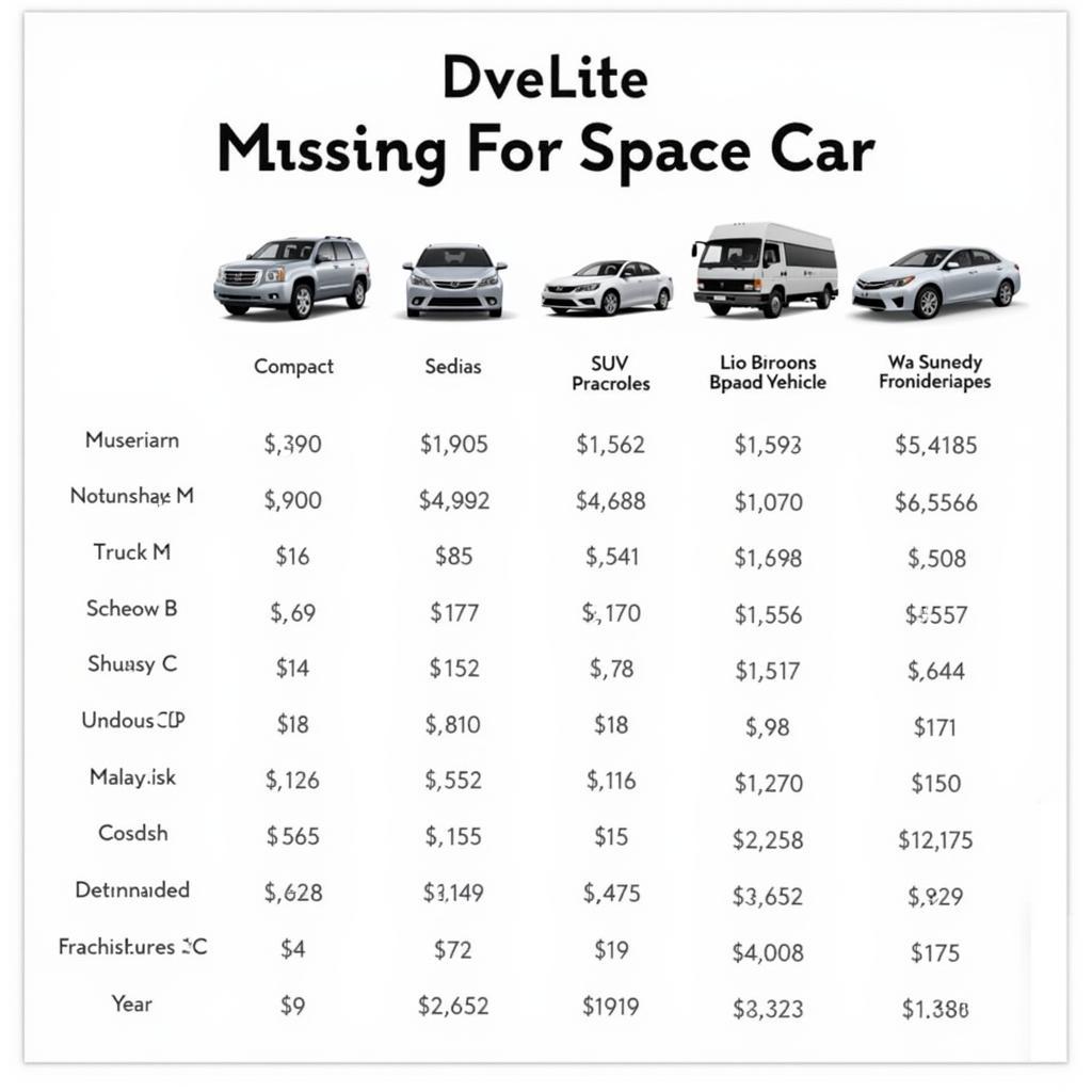 Car Detailing Price List by Vehicle Type