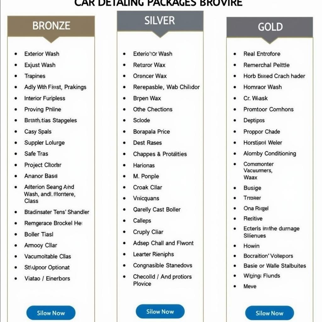 Example of a Car Detailing Price List