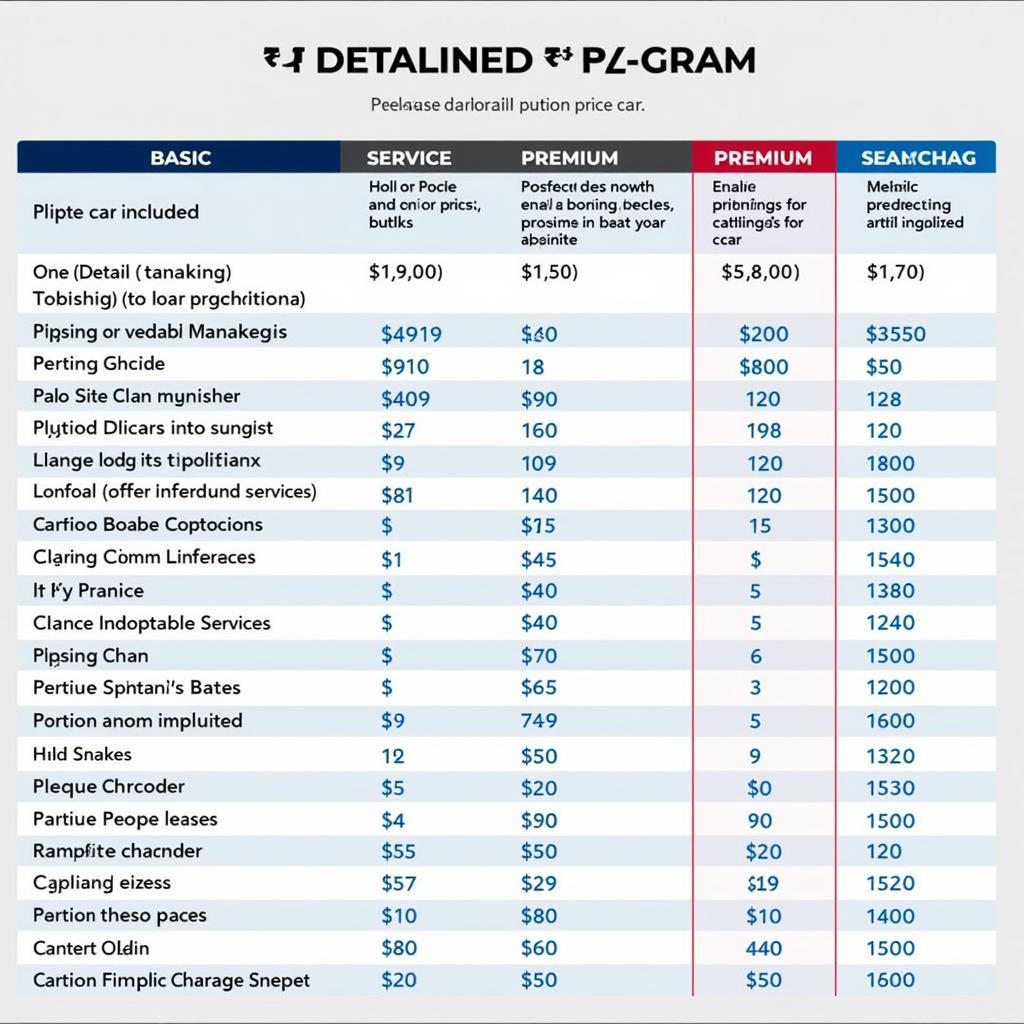 Car Detailing Price List and Packages