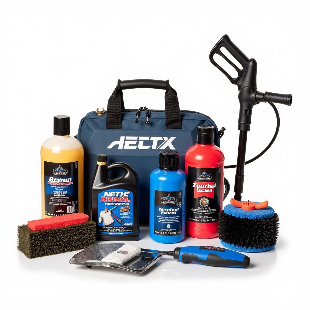 Car Detailing Products and Equipment Displayed